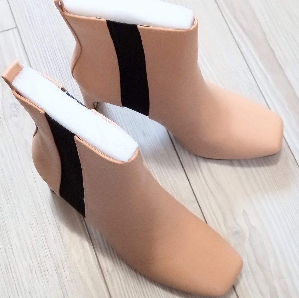 (S-4446)  Coutgo Women's Square Toe Ankle Boots Sz 7